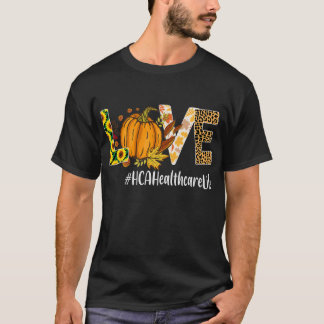T-shirt HCA Healthcare Love Fall Citrouille leopard