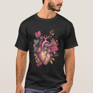 T-shirt He Anatomy With Flowers