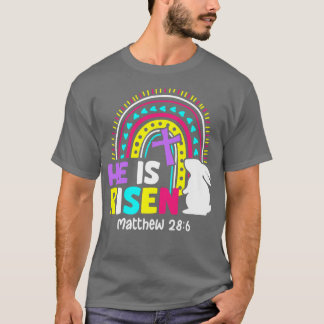 T-shirt He Is Risen Matthew 286 Jesus Christ Easter Bunny