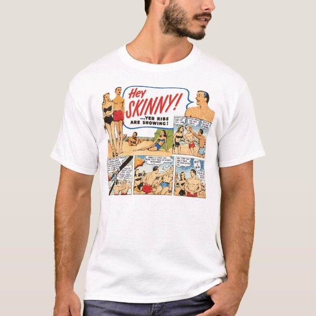 T-shirt Hé maigre ! Les nervures de YER montrent - chemise (Devant)