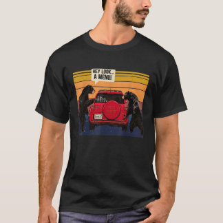 T-shirt Hé Regarde Un Menu Camping Camping-car Rétro Vinta