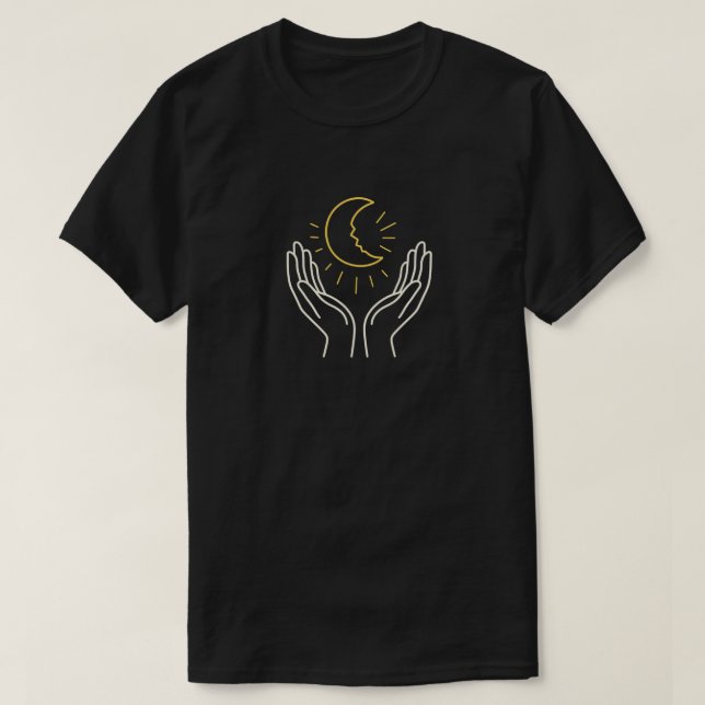 T-shirt Healing Moon in Hands • Emotional Recovery & Inner (Design devant)