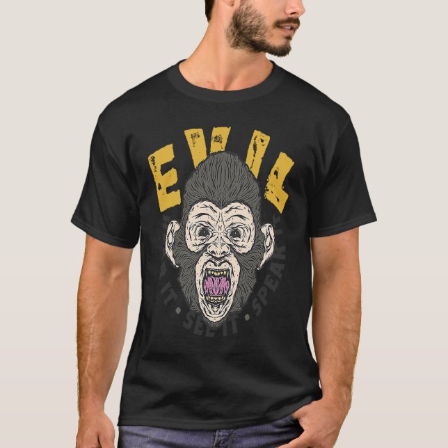 T-shirt Hear, See, Speak Evil Chimp (Devant)