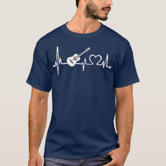 T-shirt Hearbeat Guitar Matching Guitar Lover Hommes F