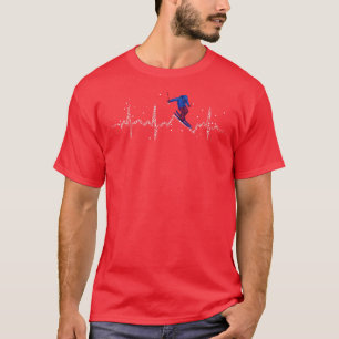 T-shirt Hearbeat Ski Ski Winter Sports Mounts Neige 1