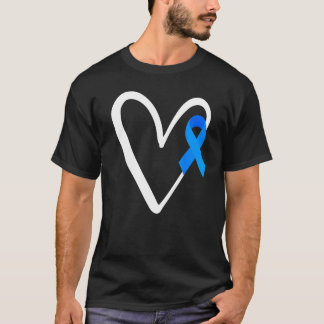 T-shirt Heart Als Awareness Month Blue Ribbon