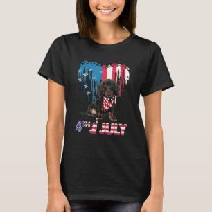 T-shirt Heart American Dachshund Le 4 juillet Indépendant