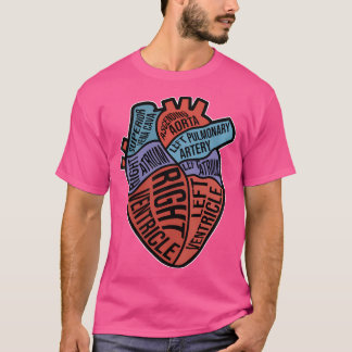 T-shirt Heart Anatomy Med School Étudiants Médicales Docte
