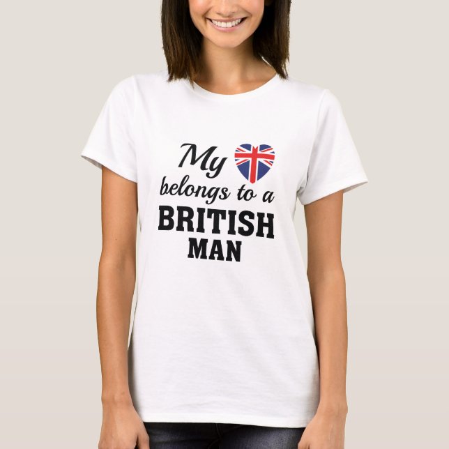 T-shirt Heart Belongs British (Devant)