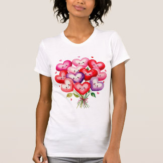 T-shirt Heart Bouquet - Design mignon et coloré
