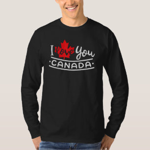 T-shirt Heart Canada Day Maple Leaf I Love You Canada