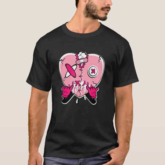 T-shirt Heart Crying  Low Triple Pink (Devant)