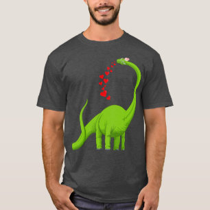 T-shirt Heart Dinosaur Brachiosaurus Cute Valentines Jour