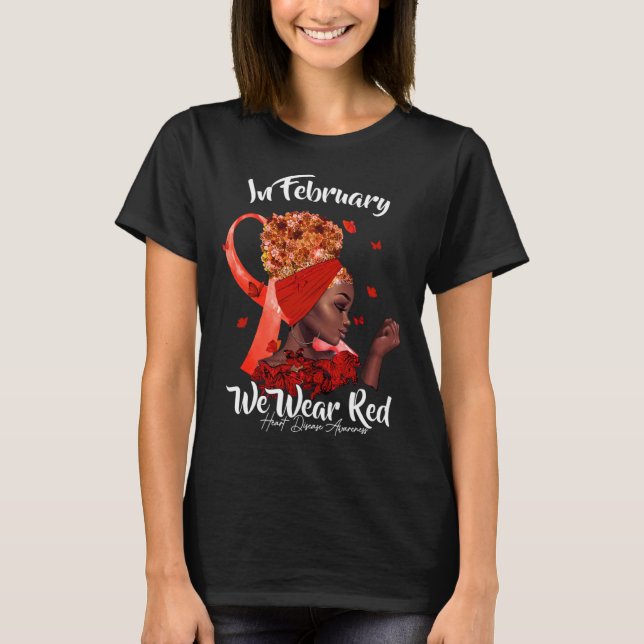 T-shirt Heart Disease Awareness Black Womens (Devant)