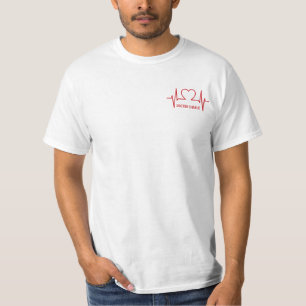 T-shirt Heart EKG nom personnalisé et vêtements de travail