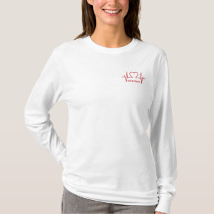 T-shirt Heart EKG nom personnalisé et vêtements de travail