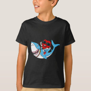T-shirt Heart équitation requin Saint Valentin's Fun Boys 