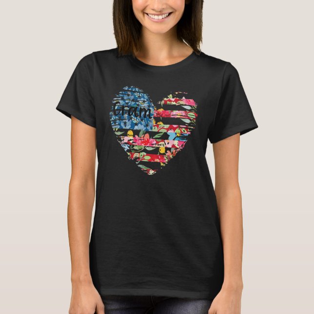 T-shirt Heart Flower Flag Gram (Devant)