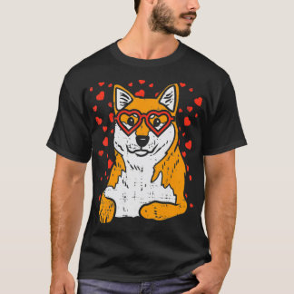 T-shirt Heart Glasses Shiba Inu Valentines Day Japanese Do