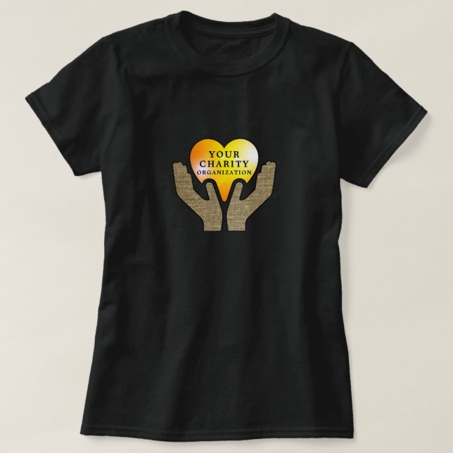 T-shirt Heart in Hands, Organisation de bienfaisance, Orga (Design devant)