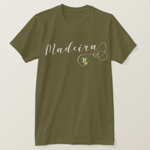 T-shirt Heart Madeira Drapeau, I Love Madeira, Portugal