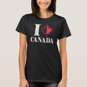T-shirt Heart Maple Canada Day Maple Leaf Fier Canadien L
