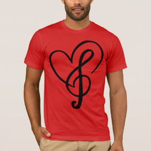T-shirt Heart Music Note I Love.Music