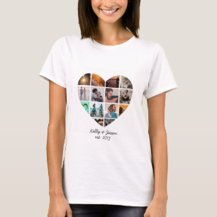 T-shirt Heart Photo Collage Love Couple Famille