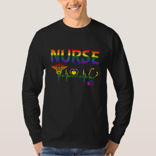T-shirt Heart Rainbow Heart Gay Lgbt Pride Médicale Nur