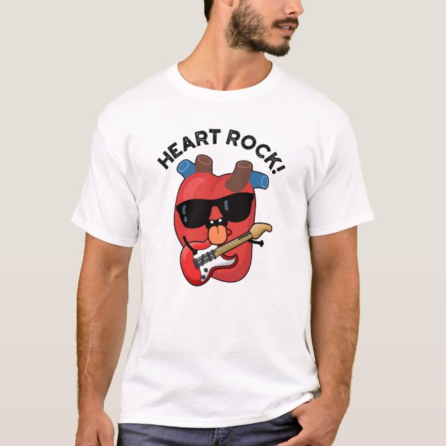 T-shirt Heart Rock Funny Music Pun (Devant)