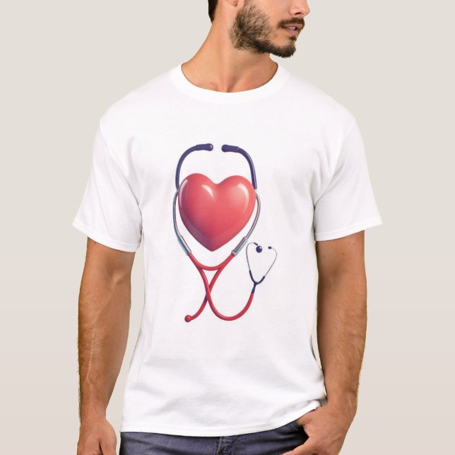 T-shirt Heart Stethoscope Love Tee (Devant)