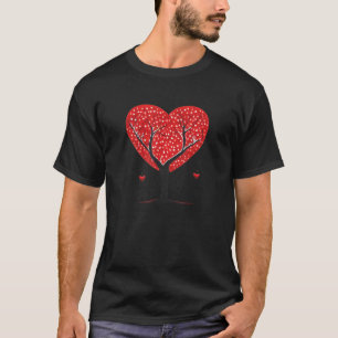 T-shirt Heart Tree Red Couple Natural Love Mariage Honeymo