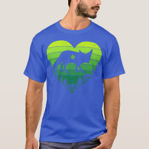 T-shirt Heart Vintage Retro Shamrock Fennec Fo St