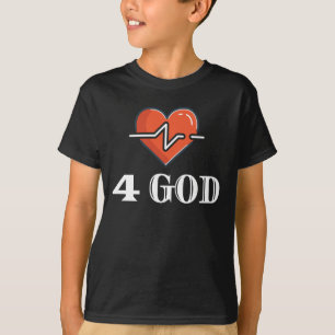 T-shirt Heartbeat 4 God Red and White