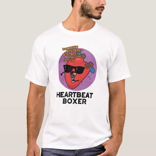 T-shirt Heartbeat Boxer Funny Music Heart Pun (Devant)