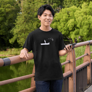 T-shirt Heartbeat Fishing Tee,Fisherman Boat Silhouette