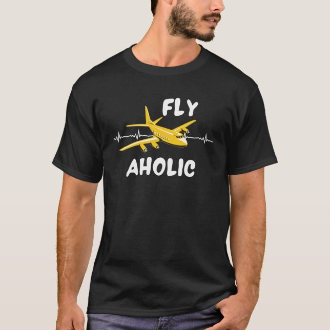 T-shirt Heartbeat Fly a holic Pilot Flight Attendant (Devant)