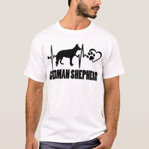 T-shirt Heartbeat - German Shepherd - Chien Best Friend