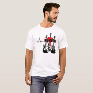 T-shirt Heartbeat Guitar Design