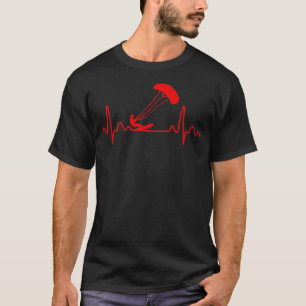 T-shirt Heartbeat Kite Surfing Kite Surfer Funny Idée cade