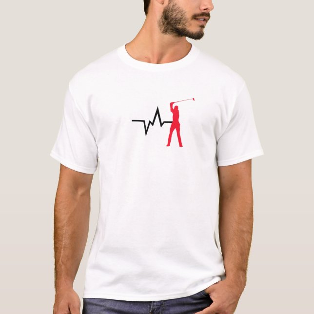 T-shirt Heartline Sports Golf Swing Golf Love Heartbeat (Devant)