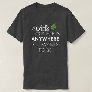 T-shirt Heather gris foncé Adulte Une place de fille Tee