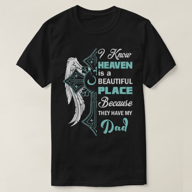 T-shirt Heaven dad the Best Fête des pères Don (Design devant)