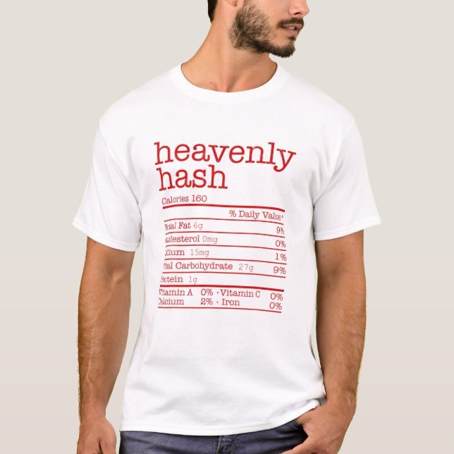 T-shirt Heavenly Hash Nutrition Facts Matching Thanksgivin (Devant)