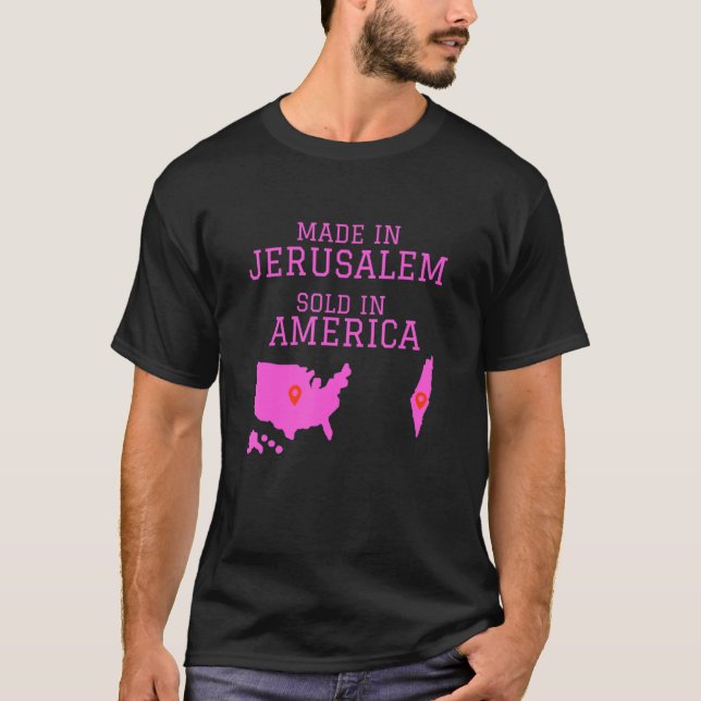 T-shirt Hébreu Israélite Fabriqué À Jérusalem Vendu En Amé (Devant)