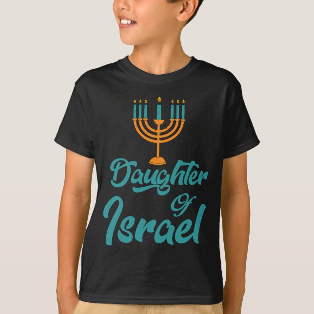 T-shirt Hébreu Israélite Fille de vêtements d'Israël Menor (Devant)