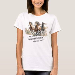 T-shirt Hébreux 12:1 Courir avec Endurance Cheval Bible Ve