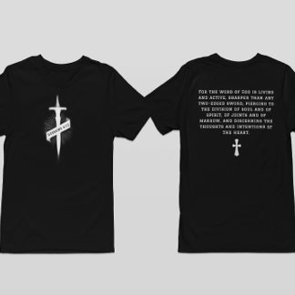 T-shirt Hebrews 4:12 Bible Verse Christian Cross Faith 