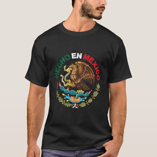 T-shirt Hecho En Mexique Aigle Mexicain Hommes Fête de l'I (Devant)