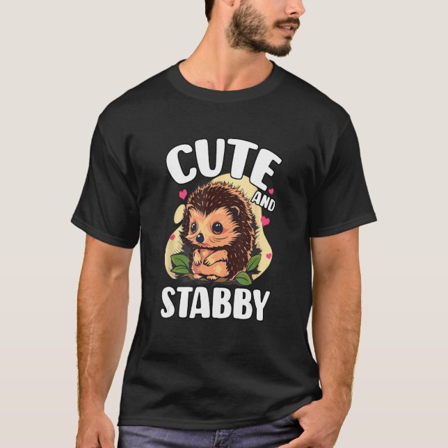 T-shirt Hedgehog Design For Forest Animal   Cute And Stabb (Devant)